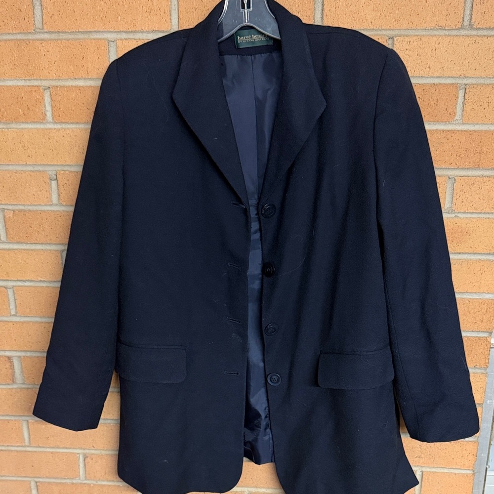 Harvé Benard Black Jacket with Green Label